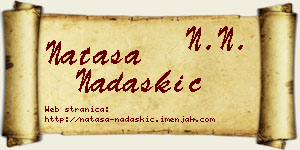 Nataša Nadaškić vizit kartica